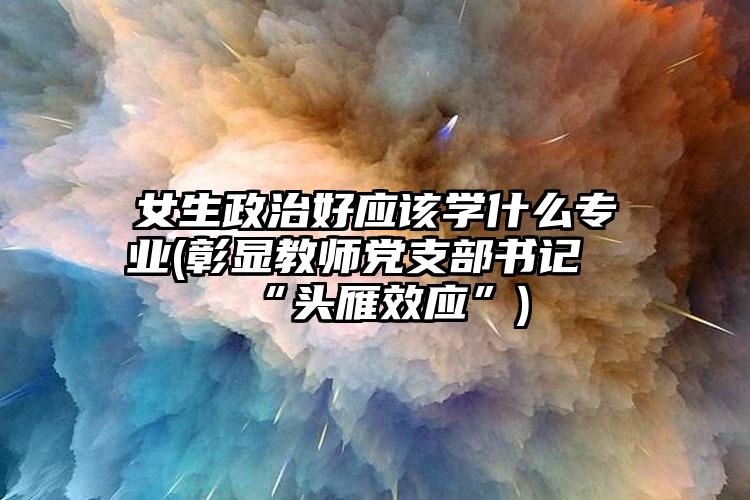 女生政治好应该学什么专业(彰显教师党支部书记“头雁效应”)