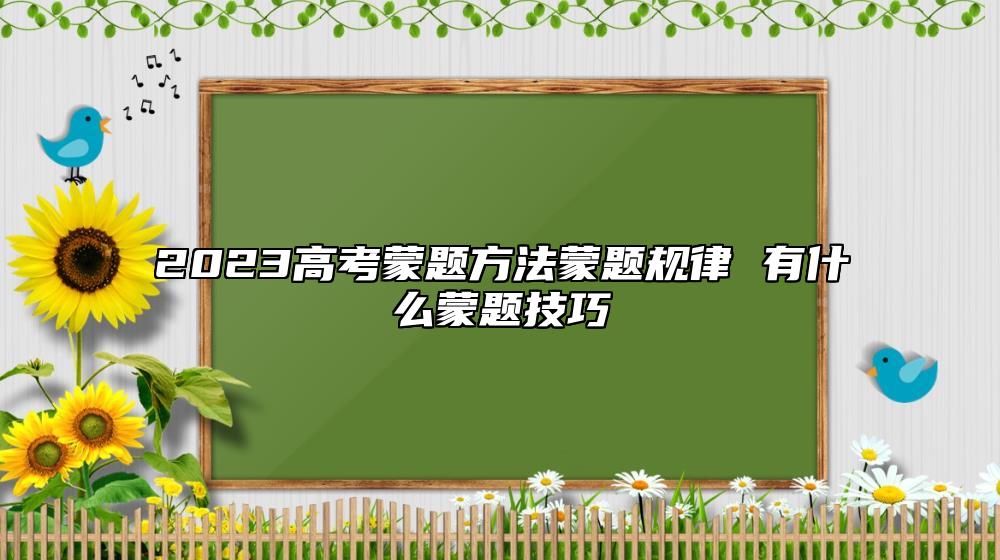 2023高考蒙题方法蒙题规律 有什么蒙题技巧