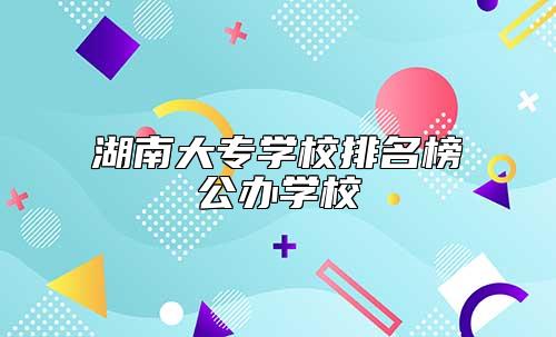 湖南大专学校排名榜公办学校