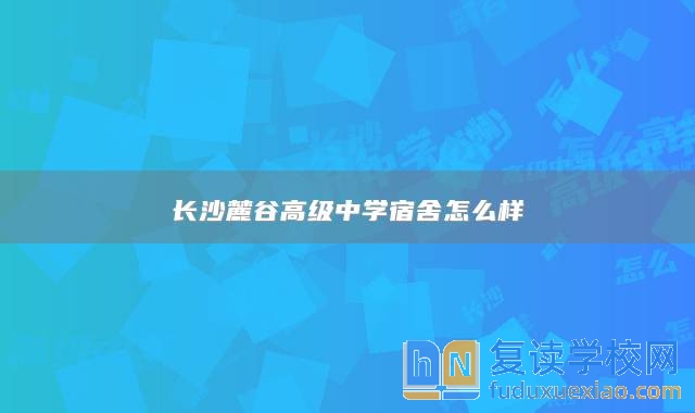 长沙麓谷高级中学宿舍怎么样
